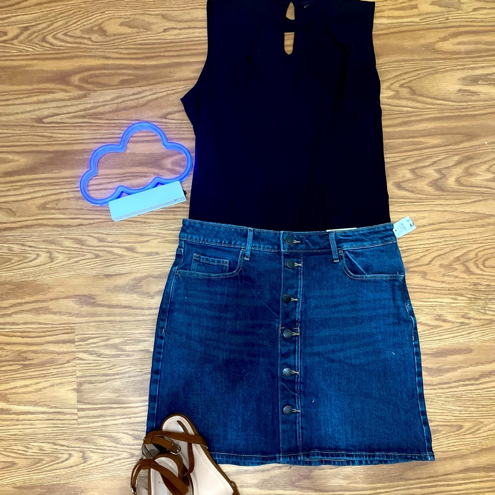 Button Down Jean skirt